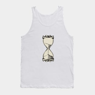 Line art of an antique hourglass Tank Top